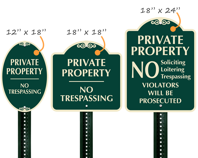 Designer No Trespassing Signs