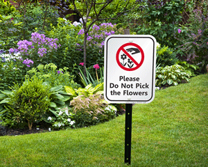 Do Not Pick the Flowers Signs