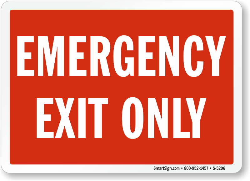 Emergency Exit Pool Sign, SKU S5206