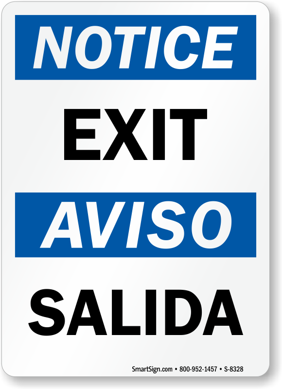 Bilingual Not An Exit Signs Free PDF