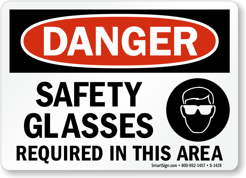 Wear Safety Glasses Signs And More