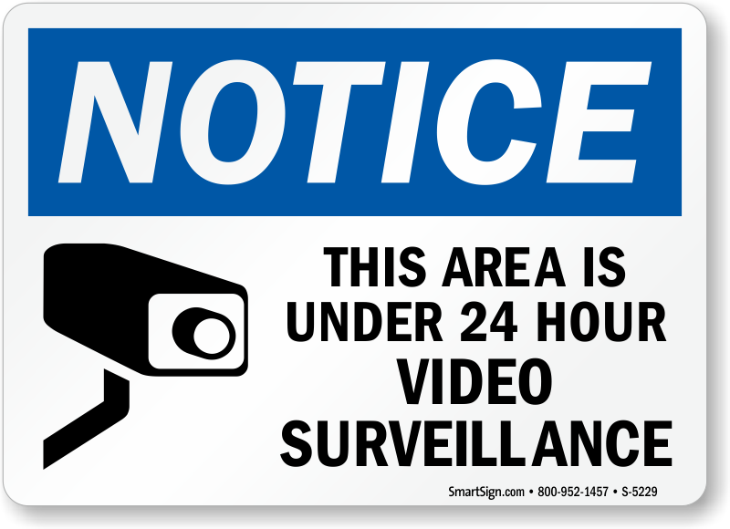 24 Hour Surveillance Signs Free Shipping