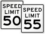 50 MPH & 55 MPH Signs