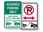 Violators Towed Signs