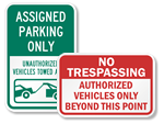 Authorized Vehicles Only Signs