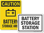 Battery Storage Signs