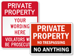 Big Private Property Signs