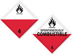 Class 4 Spontaneously Combustible Placards
