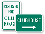 Club House Parking Signs