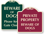 Desginer Beware of Dog Signs