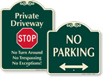 Designer Parking Signs