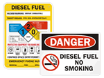 Diesel Fuel No Smoking Signs