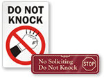Do Not Knock Signs