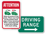 Driving Range Signs