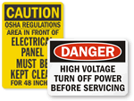 Electrical Service Instruction Signs