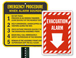 Evacuation Alarm Signs