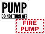 Fire Pump Room Signs