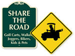 Golf Cart Crossing Signs