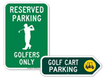 Golf Cart & Club House Parking Signs
