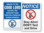 Funny Cell Phone Signs