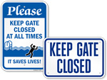 Keep Pool Gate Closed Signs
