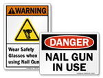 Nail Gun Safety Signs