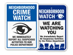 Neighborhood Crime Watch Signs