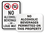 No Alcohol Allowed Signs
