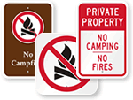 No Campfire Signs