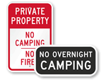 No Camping Signs