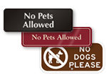 No Dogs Signs for Doors 