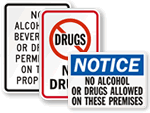 No Drugs or Alcohol Signs