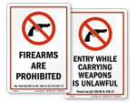 No Guns Signs by State