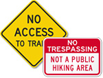 No Hiking Signs