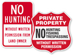 No Hunting without Permission Signs