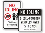 No Idling Signs