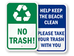 No Trash Signs & Labels