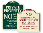 Designer No Trespassing Signs