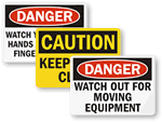 Machine Hazard Signs & Labels