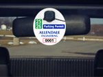 Oval Parking Permit Hang Tags for Rearview Mirror