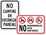 Park Prohibition Signs