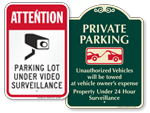 Parking Lot Surveillance Signs