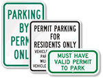 Permit Parking Only Signs