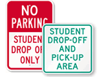 Drop Off and Pick Up Signs