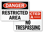 Restricted Area Signs