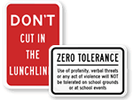 School Grounds Rules Signs