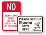 Shopping Cart Signs