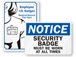 ID Badges Required Signs