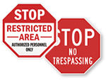 Stop No Trespassing Signs