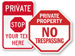STOP - Private Property Signs